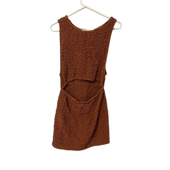 Free People Scarlett Smocked Mini Dress Cutout Sz M - Picture 2 of 7